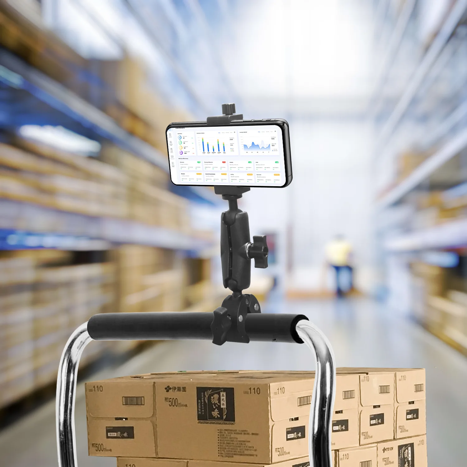 Dudukan Ram Setang Sepeda Motor dengan Penjepit Penyangga Dasar Bola 1 Inci 25Mm Braket Cakar Rammount untuk Kamera Aksi Gopro Insta