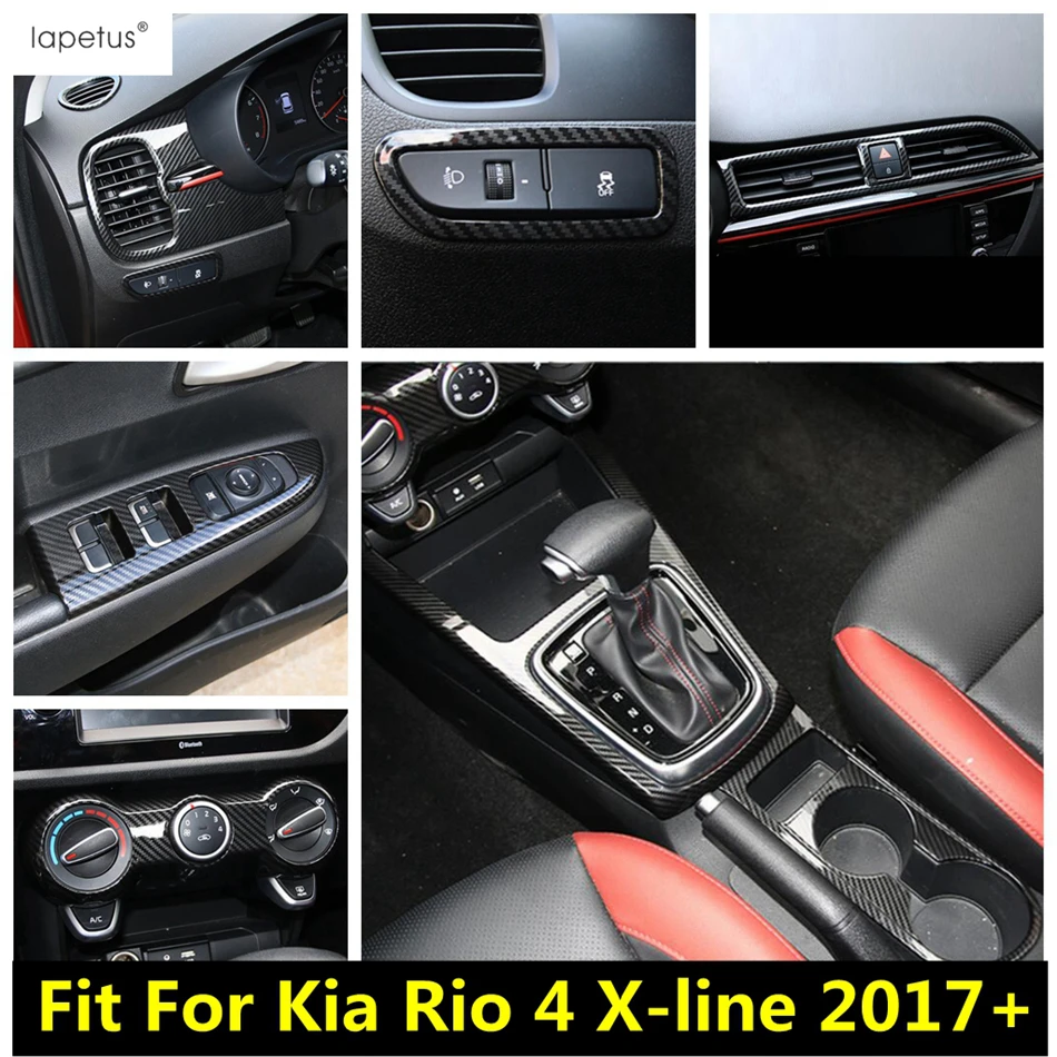 

Gear Shift Water Cup / Window Lift / Central AC Air Conditioning Panel Cover Trim Accessories For Kia Rio 4 X-line 2017 - 2020