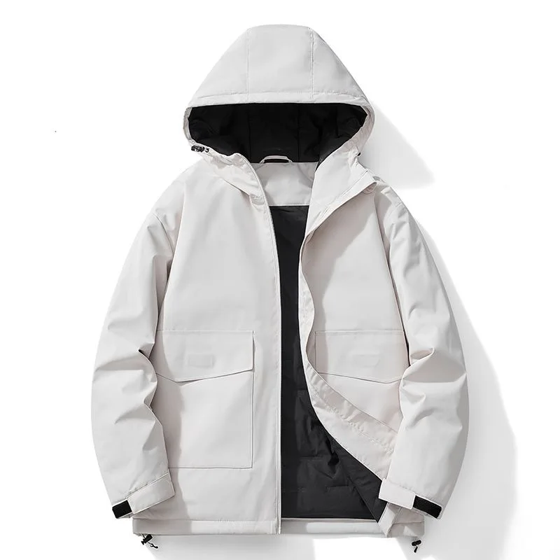 New Autumn/Winter Windproof Waterproof Thickened Cotton-padded Hooded Jacket Men's Casual Loose Sports High-quality Jacket