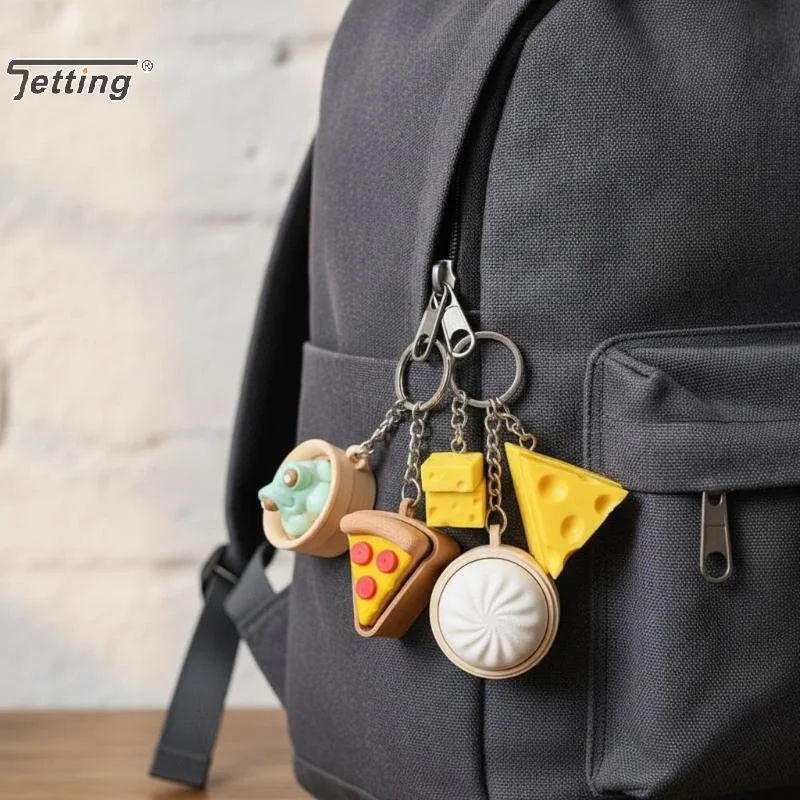 1Pcs Simulation Bun Keyboard Clicker Keychain Mini Steamed Bun Stress Relief Sensory Fidget Toys For Autism ADHD Decompression