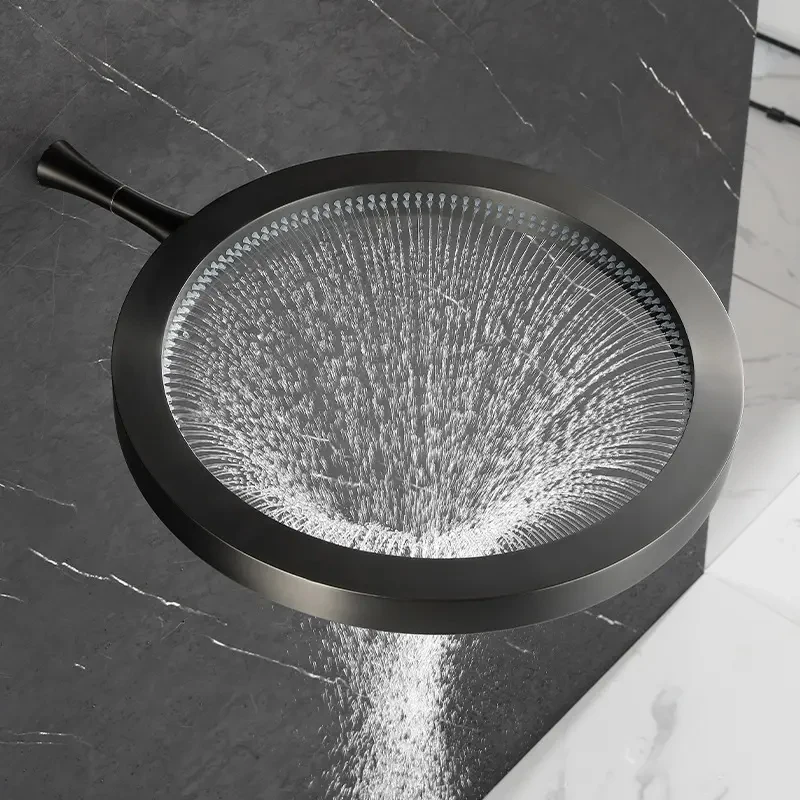 Brass Round Rainfall Top Spray Shower Wall Mount Bathroom Ring Waterfall Shower Head