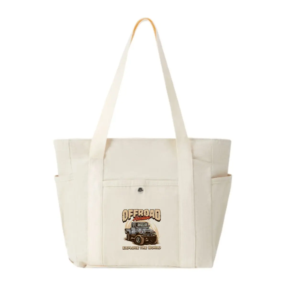 

Offroad Adventure Large Capacity Canvas Tote Bags Work Commuting Carrying Bag College Style Student