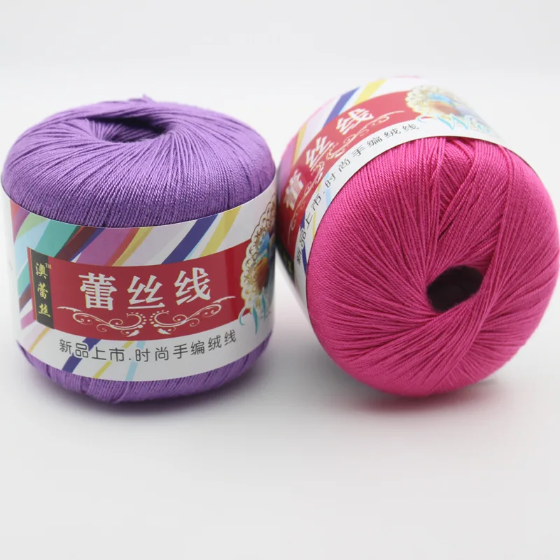 1Pc 50g 100% Cotton Yarn for Hand Knitting Soft lace Crochet Yarn Thin threads for sweater shawl toy amigurumi line 180Meter