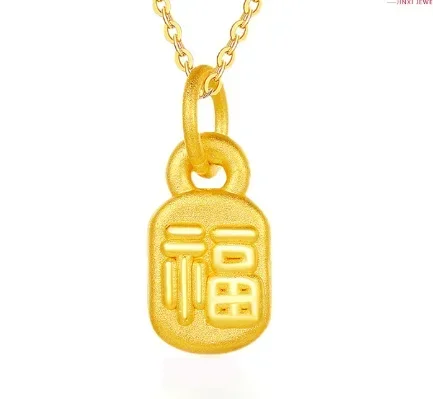 gold100% real  jewelry 3d  jewelry parts 999  pendants fine  charms fu letter pendants