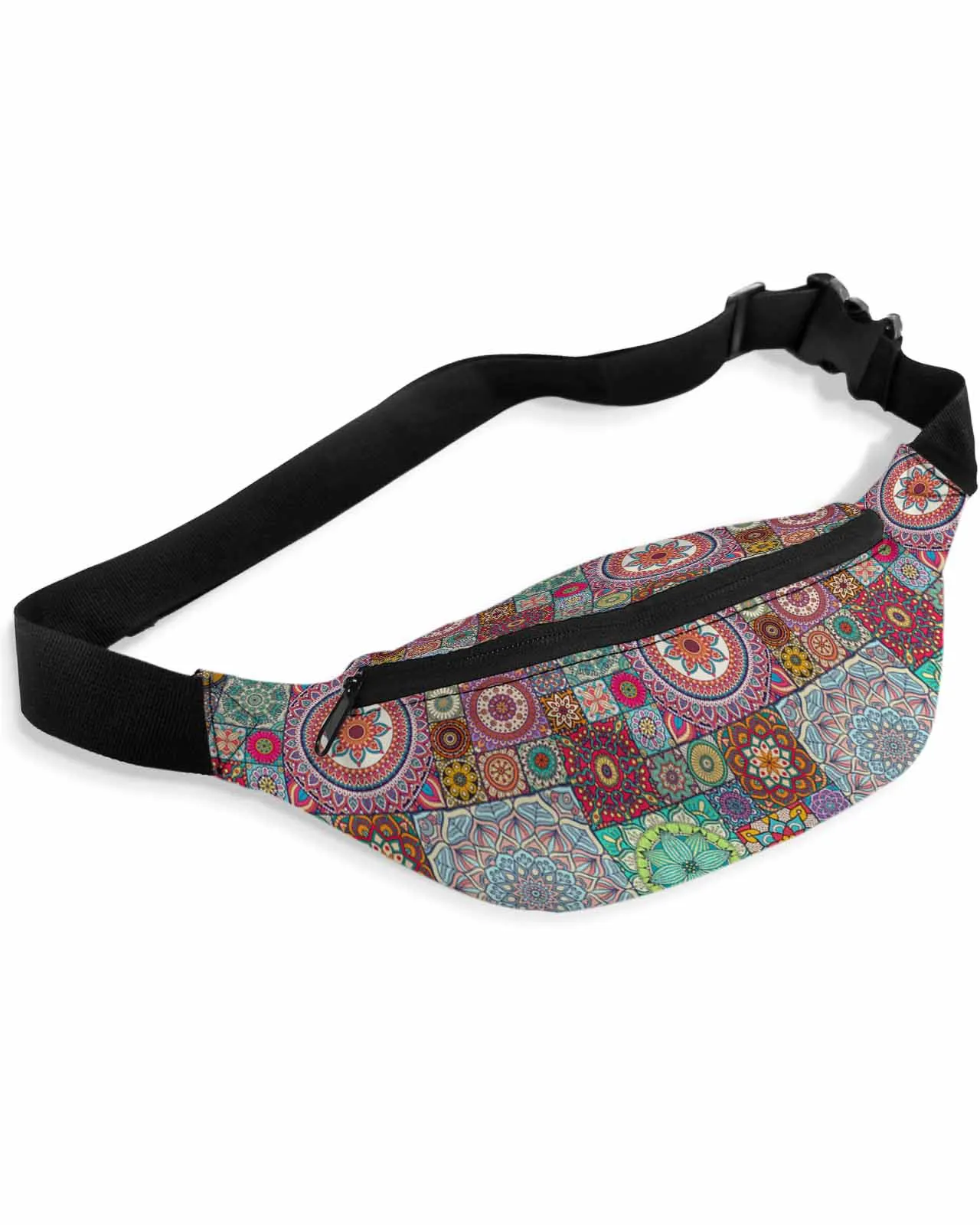 Ethnic Style Geometric Egyptian Morris Pattern Phone Belt Bag Wallet Pouch Waterproof Waist Bag Fanny Pack for Women Men