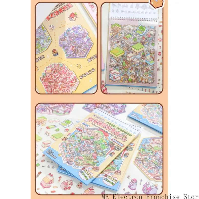 Pegatina escena en miniatura T5EA Pegatina escena cabina simulada en miniatura para álbumes recortes