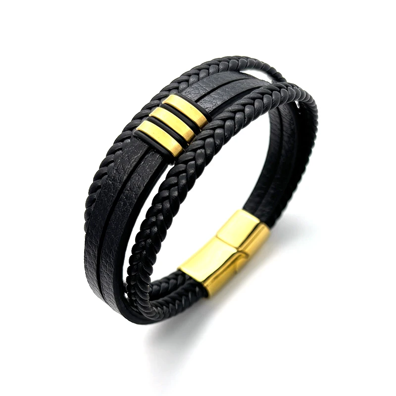 Classic Men Women infinite symbol Leather Bracelet 19,21,23cm Size Choose Stainless Steel Magnetic Buckle Fashion Charm Bracelet