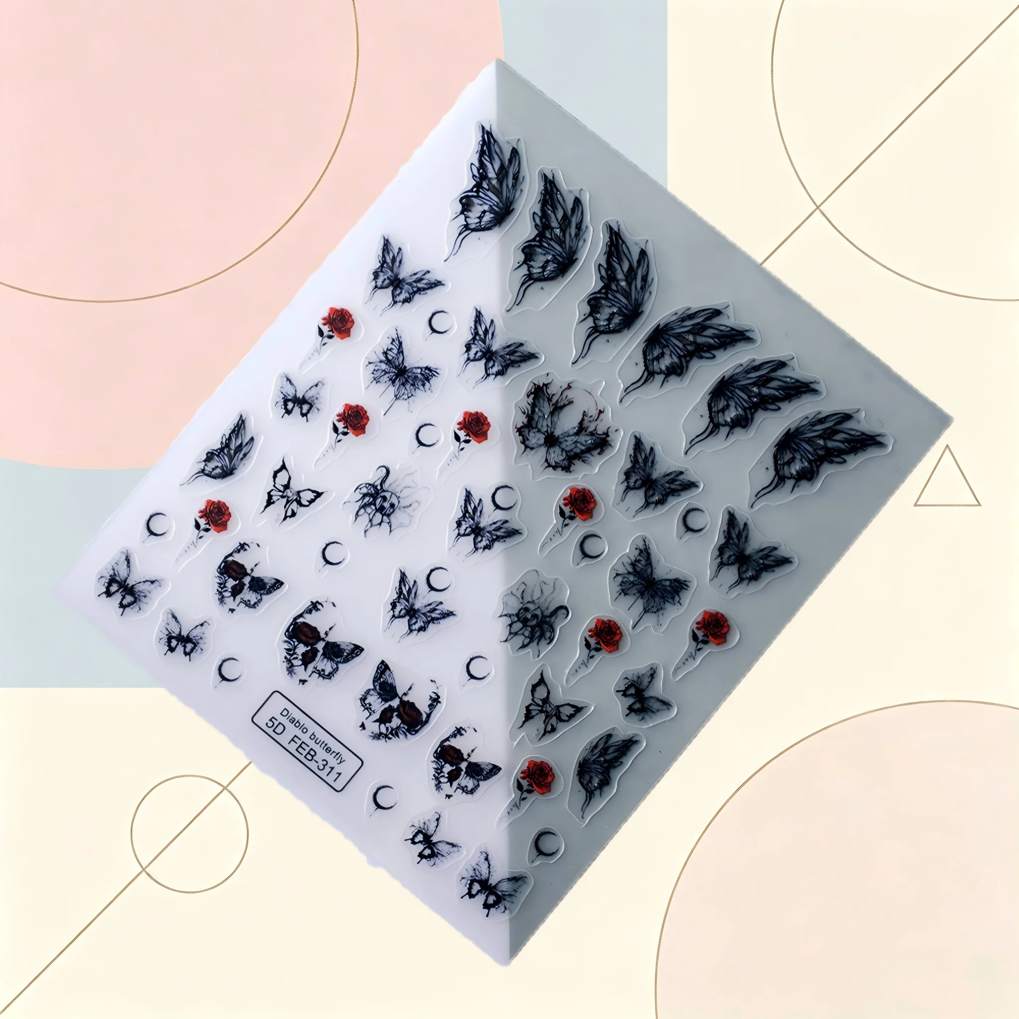 1PCS Ins Style Minimalist Pattern Nail Stickers Tiny Elements Embossed Decals Ultra Thin Elegant Office Manicure Stickers