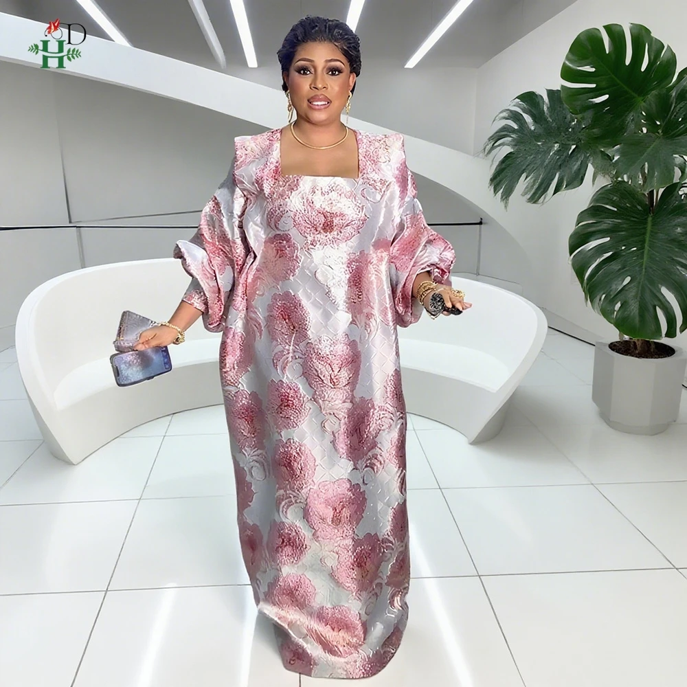 アフリカのドレス女性のためのオーバーサイズ伝統的なイスラム教徒カフタンドレスプラスサイズの高級紫色のローブ夏 BouBou Djellaba 服