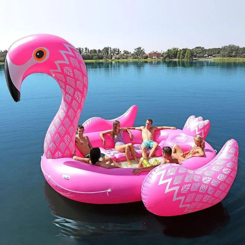 Imagem -02 - Grande Piscina se Encaixa Seis Pessoas 530cm Gigante Pavão Flamingo Unicórnio Barco Inflável Piscina Bóia Colchão de ar Anel de Natação