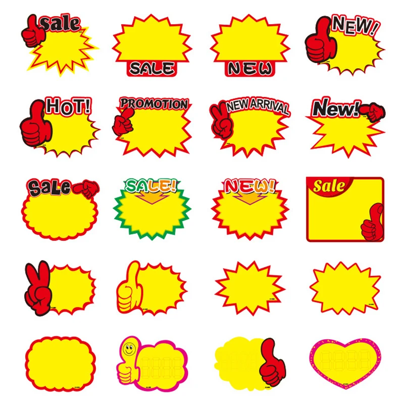 

50pcs White Card Pricing Labels Commodity Price Tag Shop Tags Promotional Advertising Stickers Retail Business Sales