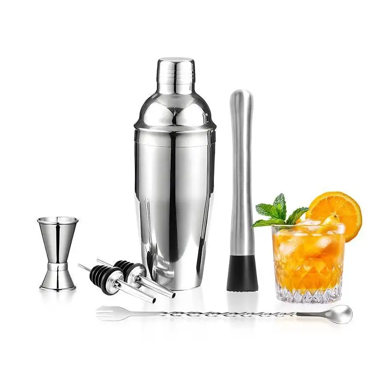 1/6Pcs High Quality Stainless Steel Cocktail Shaker Set Complete Bartender Tools for Home Pub Party UseHealth Care 93 Store