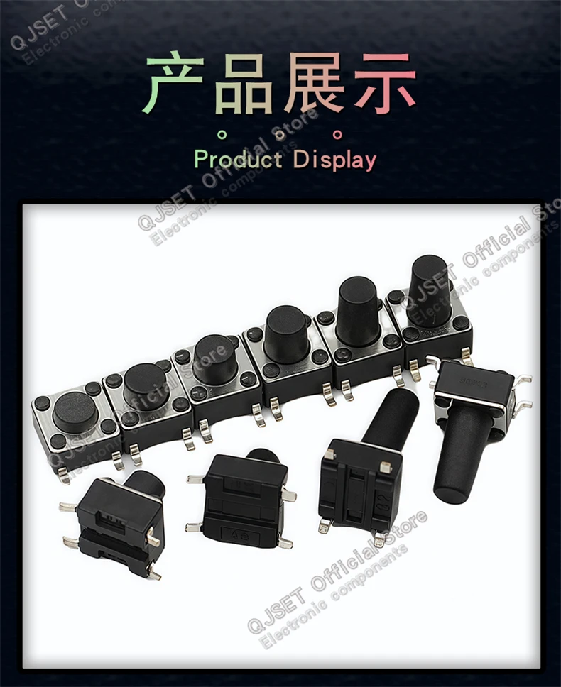 70/100 stücke 6*6 Schalter Taktile Druckschalter Kit Höhe: 4,3 5-13 MM DIP 4pin SMD Micro Schalter 6x6 Druckschalter Für Arduino – Detail 12
