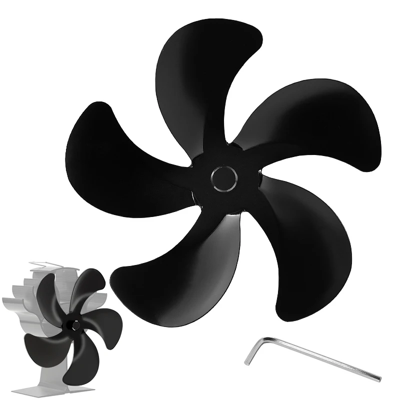 5-blade fireplace-specific fan blade aluminum alloy silent replacement parts efficient Conventional fireplace fan accessories