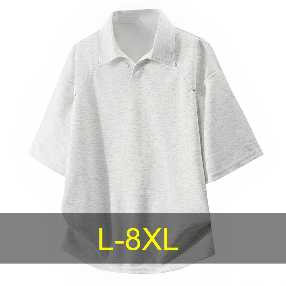 Summer Short Sleeve Polo Shirts Men Plus Size 8XL Polo Shirts Male Fashion Casual Solid Color Polo Shirts Big Size 8XL