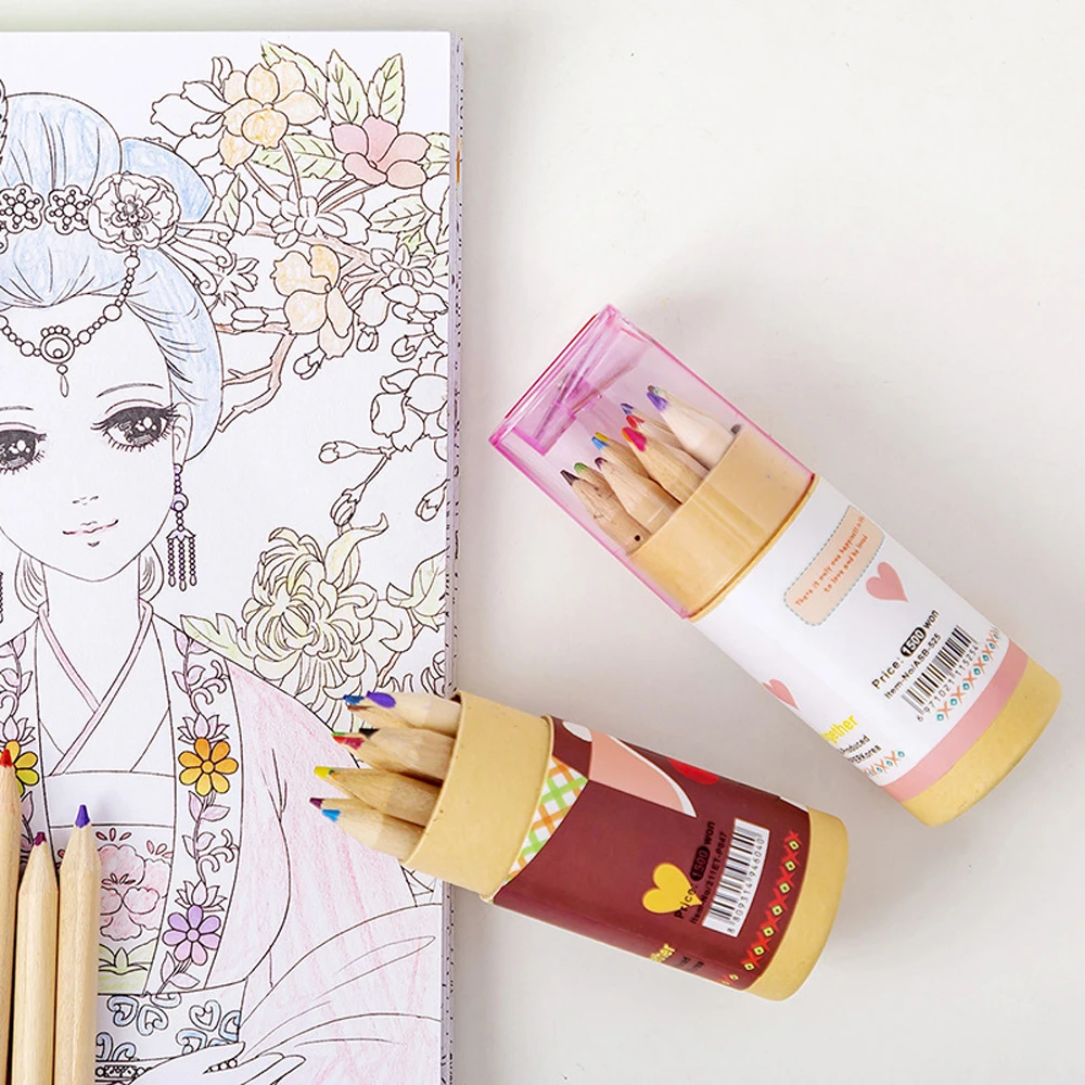 Professional 12 Color Pencil Crayon For Students School Supplies Stationery Oily Colored Pencil Art Painting Tool