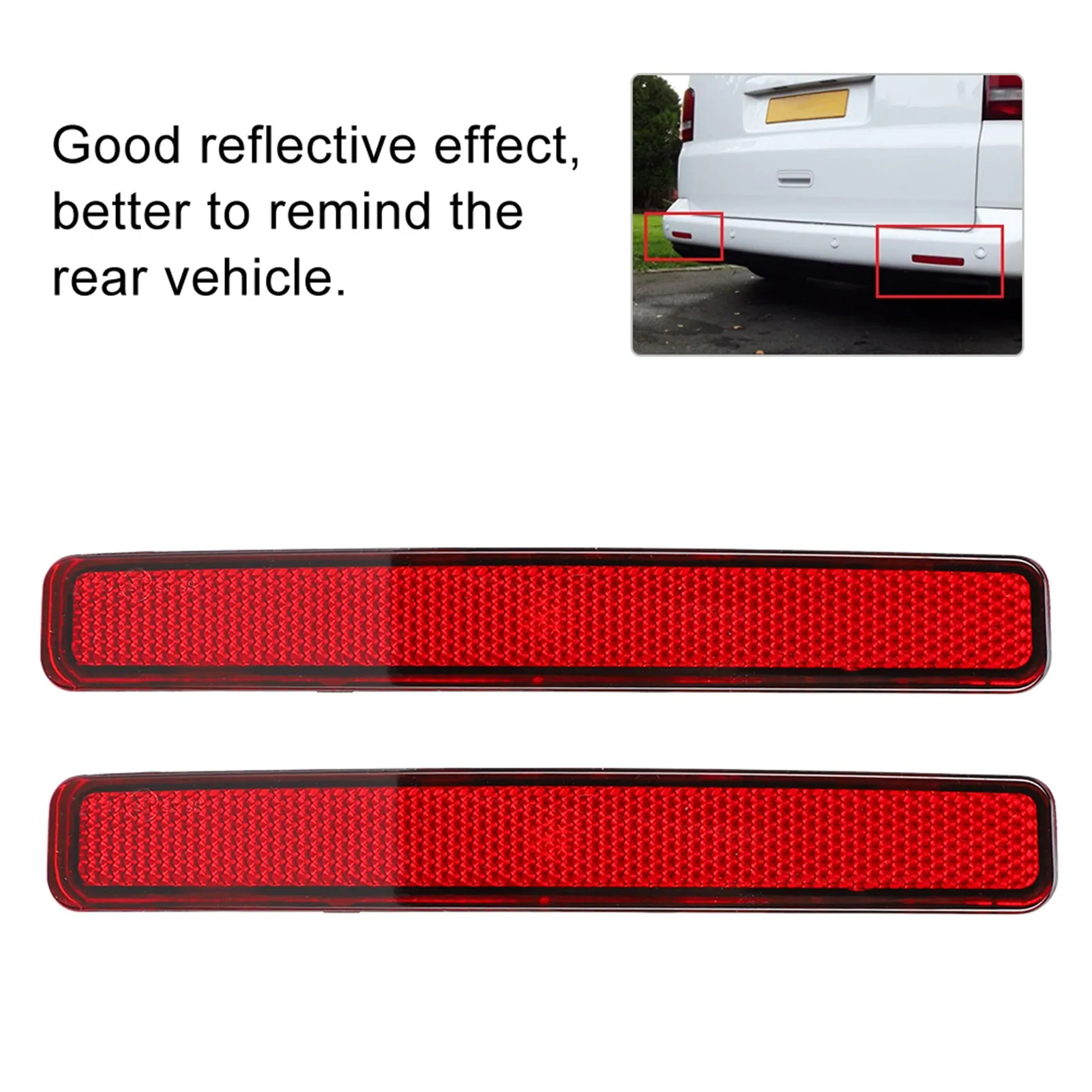 7E0945105 Bumper Light Pair of Rear Bumper Reflector Assembly Light Fit for T5 Transporter 2003‑3011 7E0945105 Reflector Lamp