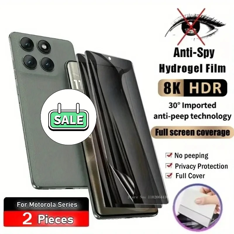 

2PCS Anti-Spy Hydrogel Film for Motorola Edge 60 50 Fusion Privacy Screen Protectors for Motorola Edge 60 50 40 Noe Peep Proof