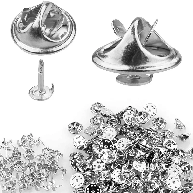 

100pc Metal Locking Pin Back Brooch Badge Holder Lapel Base For DIY Jewellery Material Making Supply Craft Accessories Handmade