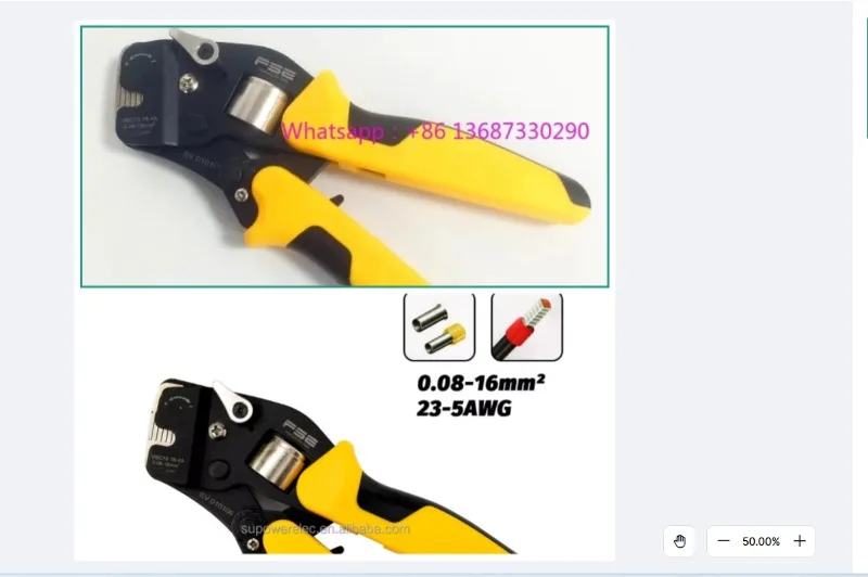 VSC10 16-4A 0.08-16 square millimeter 26-5awg steel metric manual crimping pliers, precision clamp for end sleeve connectors