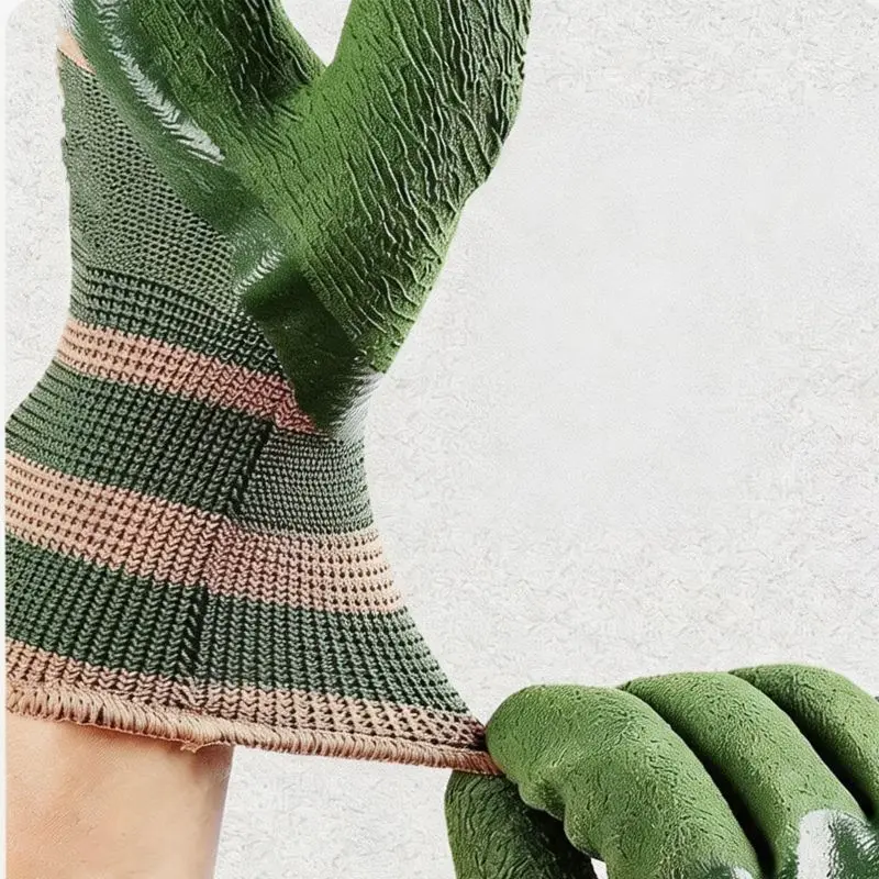 Breathable Cotton Gardening Gloves with Composite Reinforced Palm for Puncture Resistance Tool Grip and All Day Wear Comfort