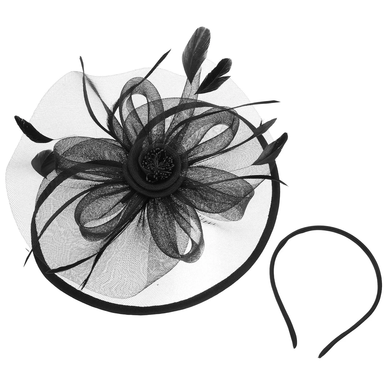 

Retro Bridal Hair Accessories Bride Fascinator Headband Elastic Comfortable Wedding Party Tea Banquet Hat Decorations