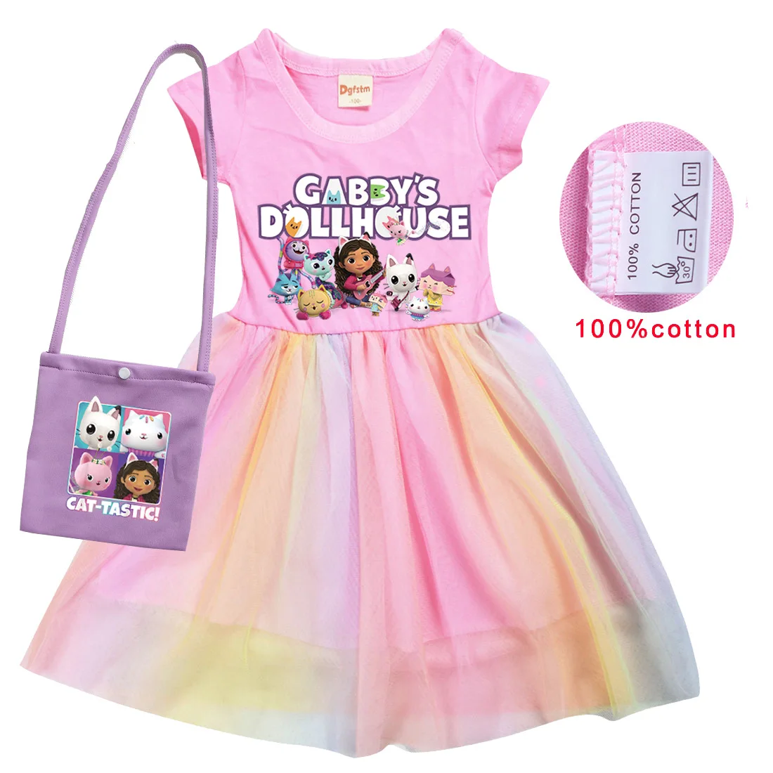 Vestido De Gabby Doolhouse Dress Girls Robe Gaby Chat Clothes Kids Summer Casual Dresses Children Sequin Princess Party Vestidos