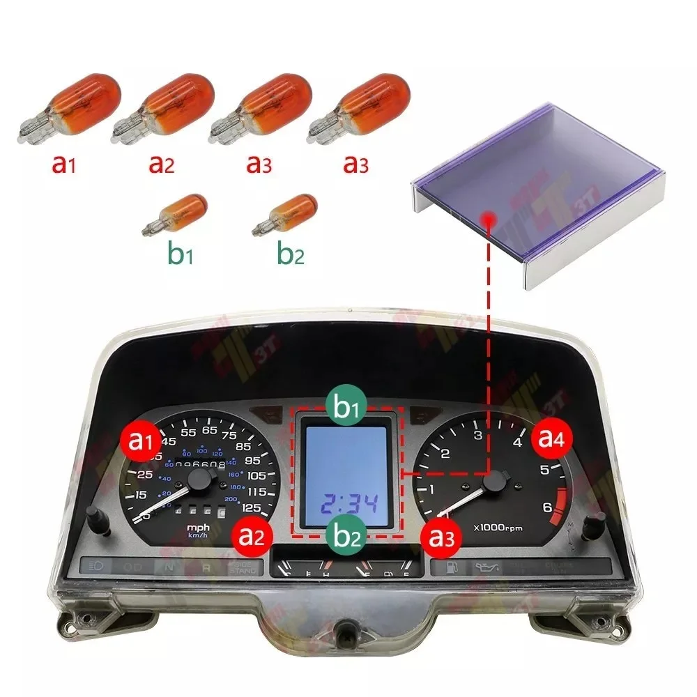 

Dashboard LCD Display with Amber Bulb KIT for Honda Goldwing GL1500 Gauge Cluster 1988-2000