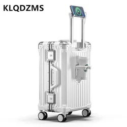 KLQDZMS-Equipaje de cabina de 20, 22, 24 y 26 pulgadas, ABS + PC, caja de embarque, marco de aluminio, Maleta de viaje de mano