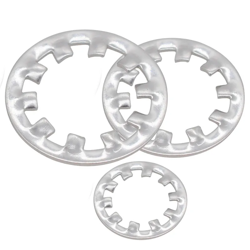 M2 M2.5 M3 M4 M5 M6 M8 M10 M12 M14 M16 GB861.1 Internal Toothed Serrated Lock Washer Gasket White Zinc Outer Multiple Teeth