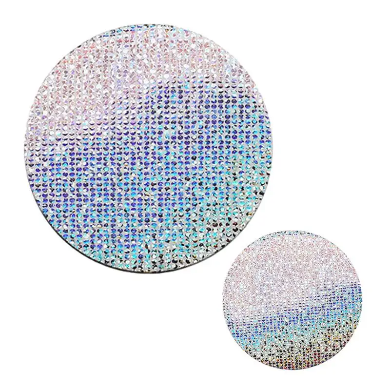 Car Drink Coaster 2pcs Colorful Glitter Leather Car Cup Mats Universal Automotive Waterproof Non-Slip Drink Coasters For Most