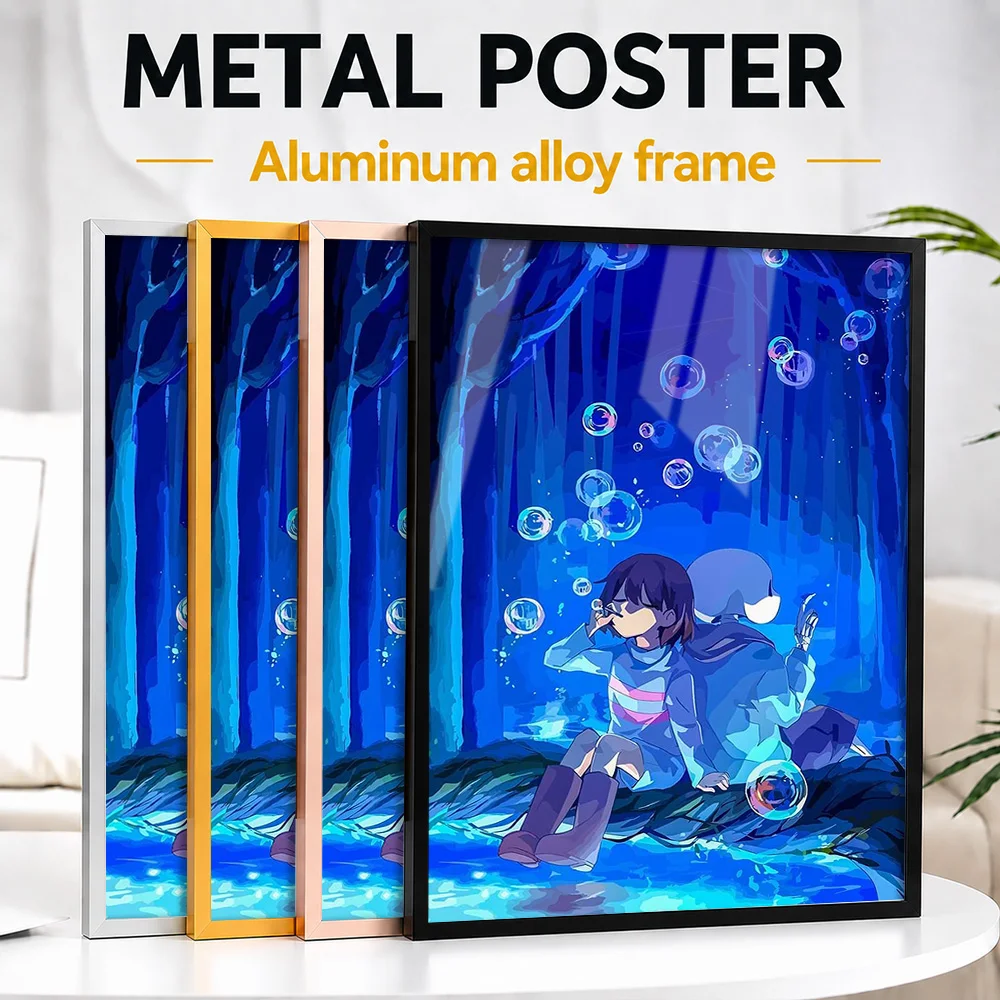 Undertale Game Framed Metal Poster Personalized Photo High Impact Hero Style Wall Art For Home Office Thoughtful Birthday Gift