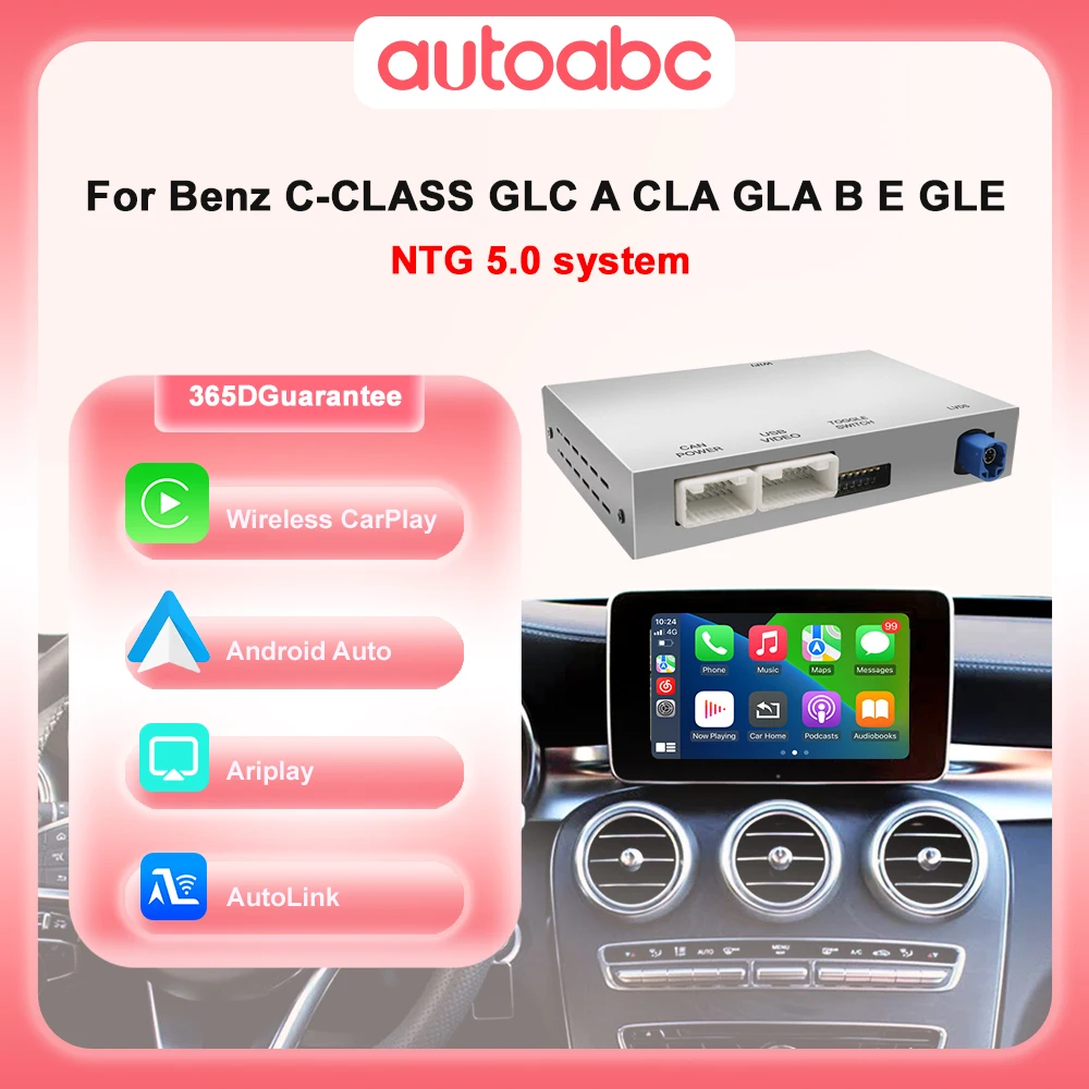 محول CarPlay اللاسلكي وحدة أندرويد السيارات لبنز C GLC W205 A CLA GLA B E GLE CLS NTG 5.0 مع مرآة بلوتوث #1