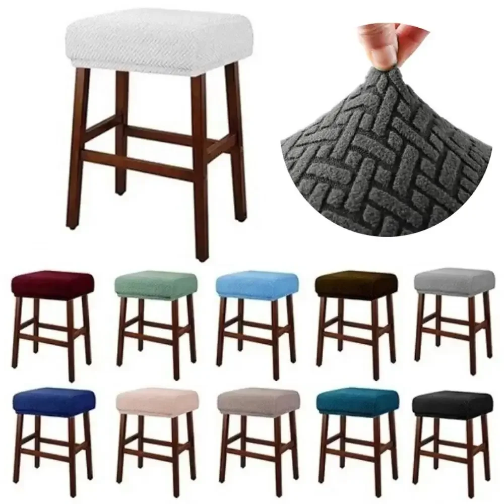 Washable Stretchable Bar Stool Covers Square Anti-dirty Stool Protector Dust-proof Removable Chair Seat Slipcover Counter Stool