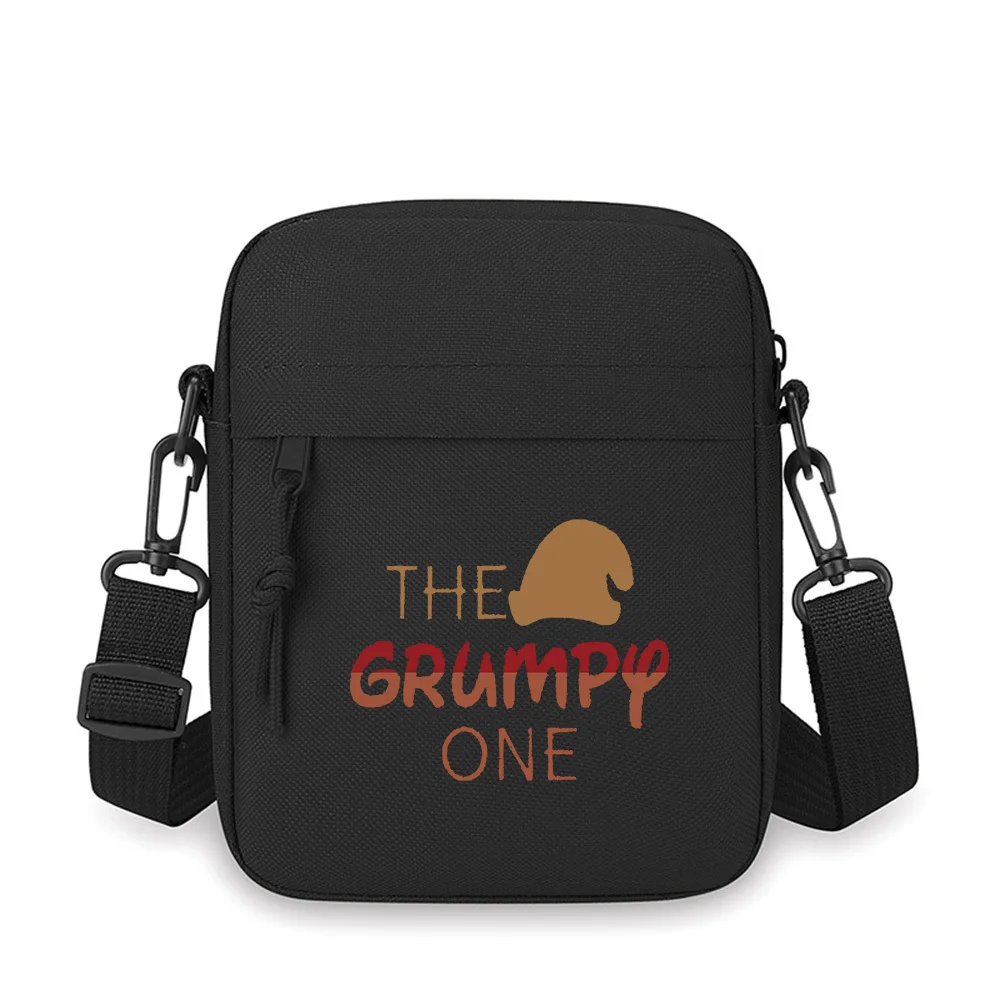 

Grumpy hat text design Men Crossbody Bag Single Shoulder Women Cartoon Anime Film Printing Design Unisex