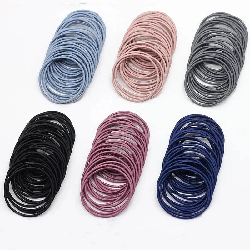 50pcs/100pcs/bag Hair Accessories Women Rubber Bands Scrunchies Elastic Hair Bands Girls Headband Decorations Ties Gum for Hair