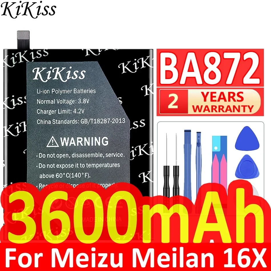 KiKiss 3600mAh BA872 สําหรับ Mei zu 16 x แบตเตอรี่โทรศัพท์มือถือสําหรับ Meizu Meilan 16X สมาร์ทโทรศัพท์มือถือเปลี่ยนแบตเตอรี่