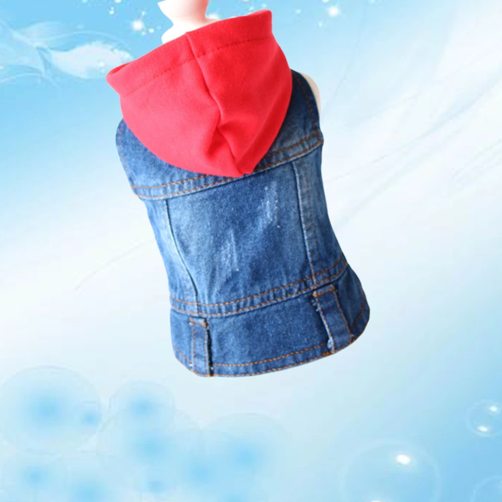 

Cowboy Pet Vest Red Denim Jacket Size Dog Apparel Autumn Winter Pet Clothes Denim Jacket Dog Apparel