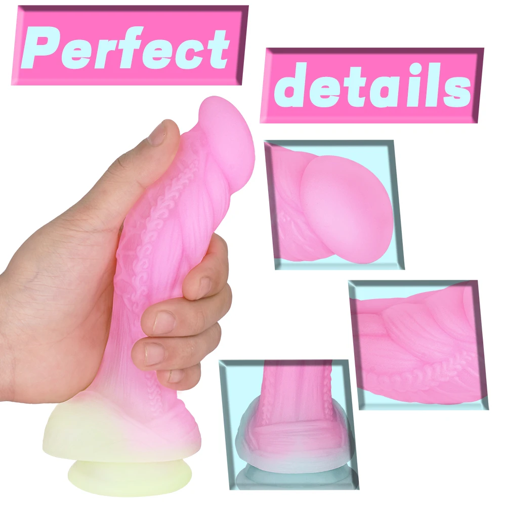 Erotic Gode Pink Silicone Threaded Soft Dildo Realistic Penis G-spot Female Vaginal Masturbation Suction for Woman Adult Sex Toy