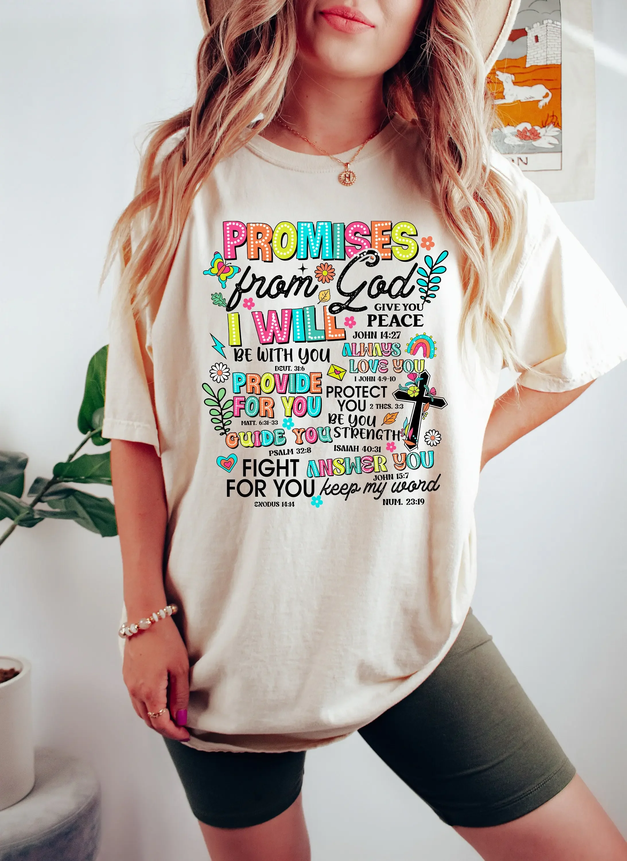 Promises From God T Shirt Christian Inspirational Religious Bible Verse Faith Church Jesus