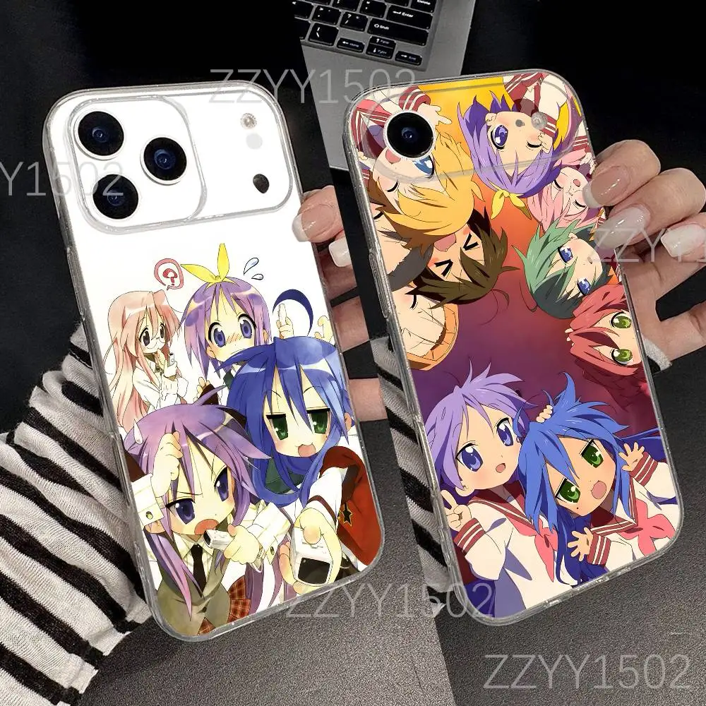 

K-Konata Izumi Lucky Star Phone Case For iPhone 17,16,15,14,13,12,11 Pro,Max,Plus,X,XS,XR,SE4,E Mini Transparent Soft