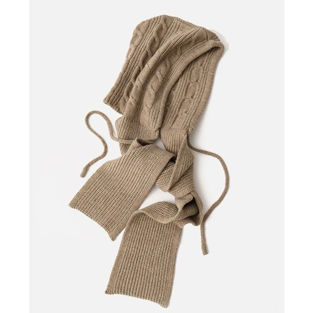 

Модная зимняя теплая шаль, шапка-балаклава, защита ушей, утепленный вязаный пуловер, шапка, интегрированный мягкий шарф с капюшоном