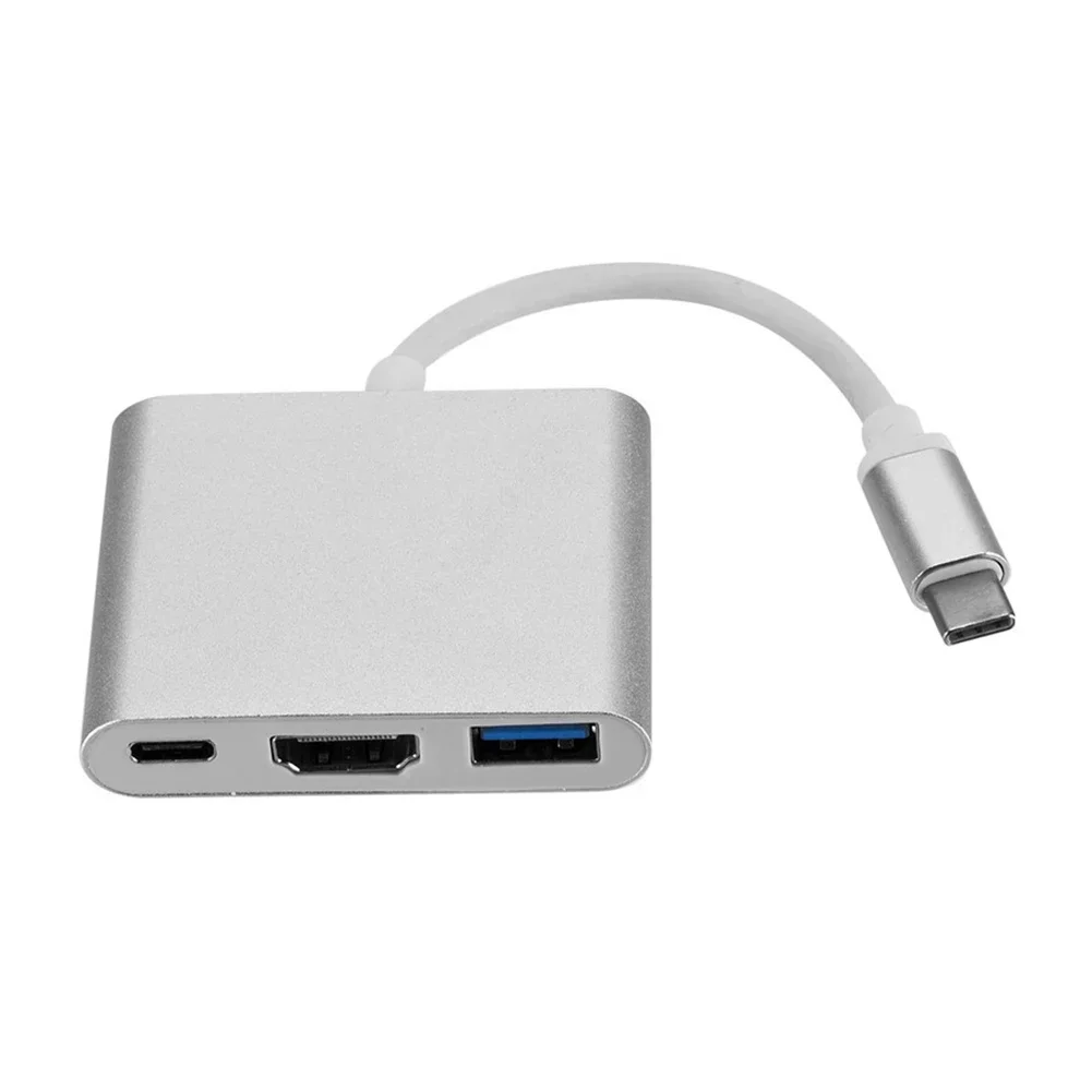 

Thunderbolt3 USB C 3in1 Hub Type-C To 4K UHD Display USB 3.0 OTG PD 60W Fast Charging Splitter Cable for New Macbook Pro Laptop