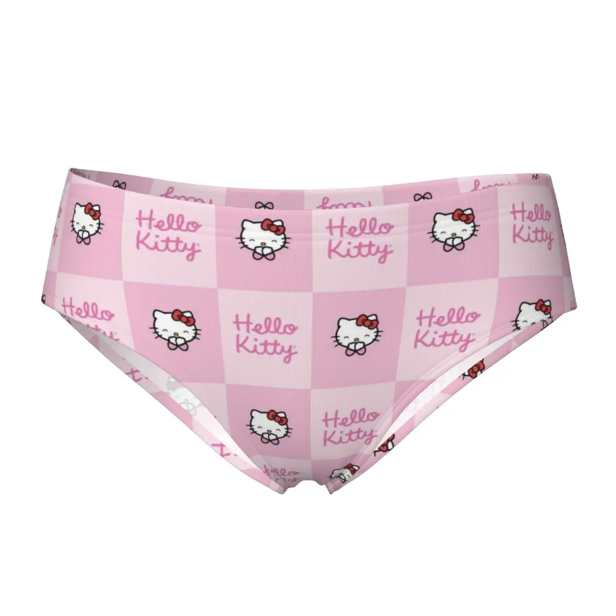 

Women Pink Hello Kitty Collage Briefs Cartoon Humor Briefs Panties Female Breathable Underpants Plus Size