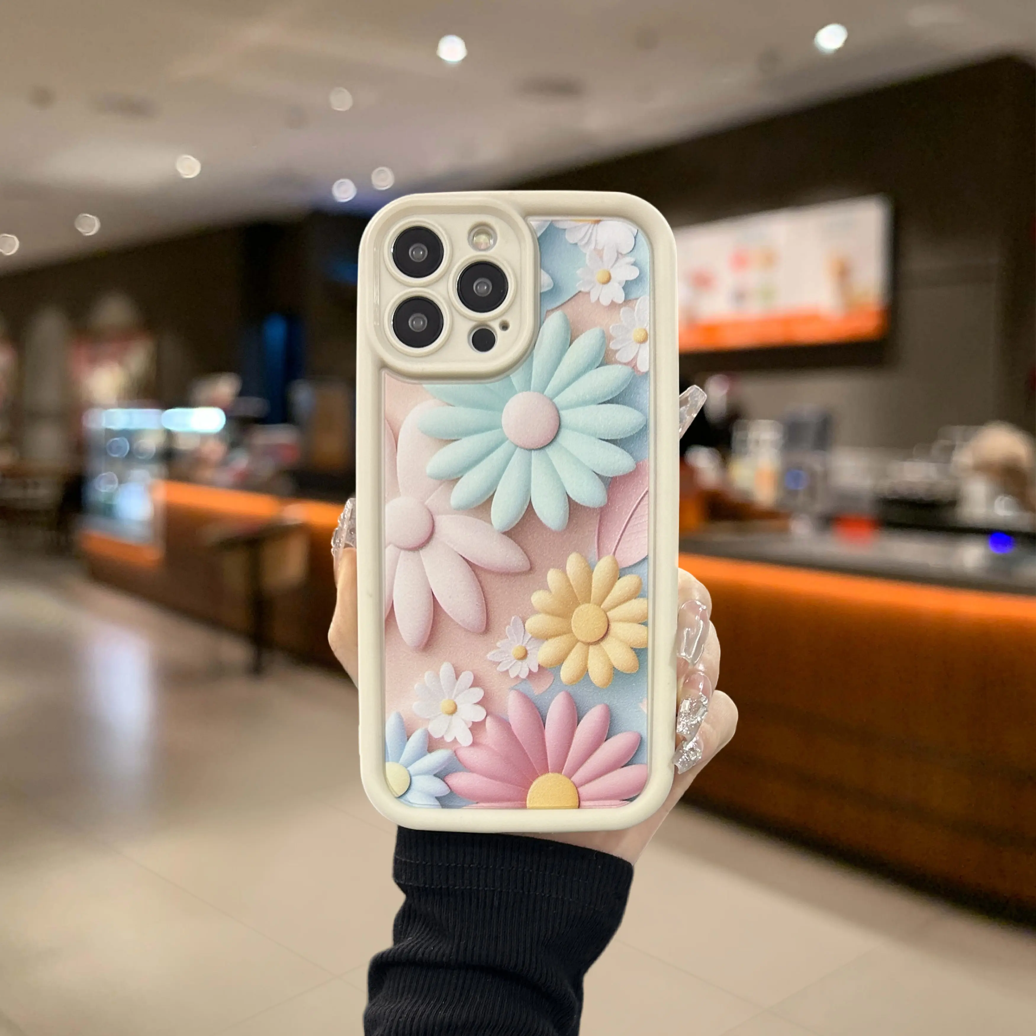 Flower Design Shockproof Protective Phone Case For iPhone 15 14 13 12 11 Pro Max Soft TPU Phone Cover For iPhone 11 Xr 7 8 Plus