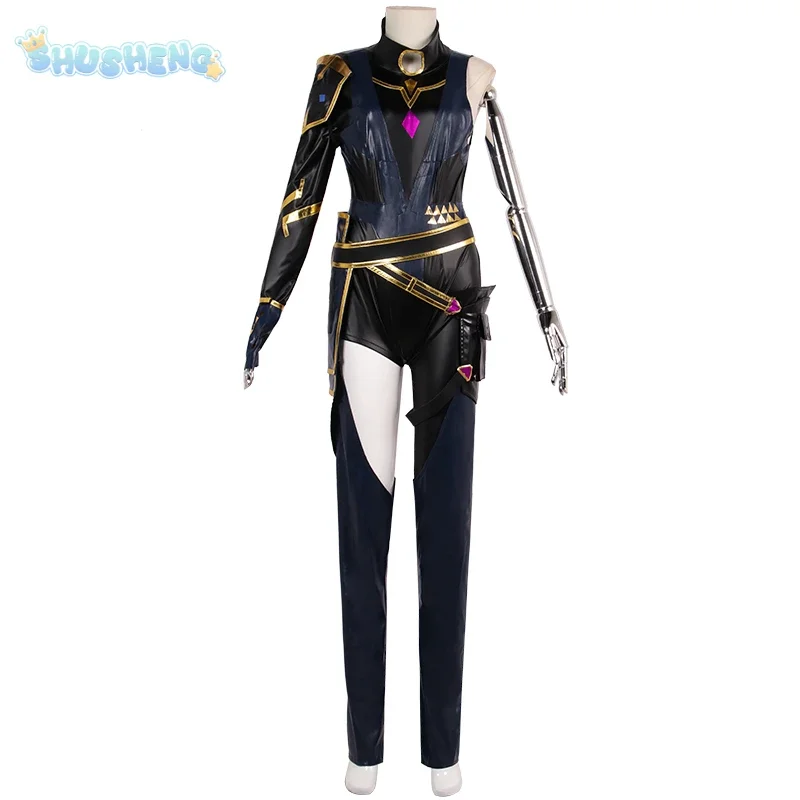 Valorant robona cosplay costume black sexy leather men women Halloween party costume custom S-XXL uniform