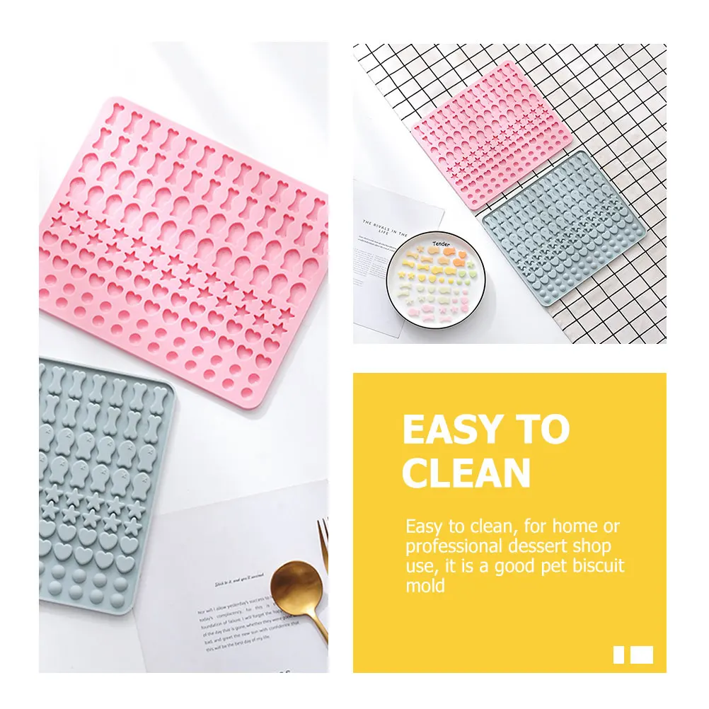 

130 Holes Baking Mat Mini Dog Treats Tray Pink Reusable Mold Easy Clean Home Household Silicone Mold Use