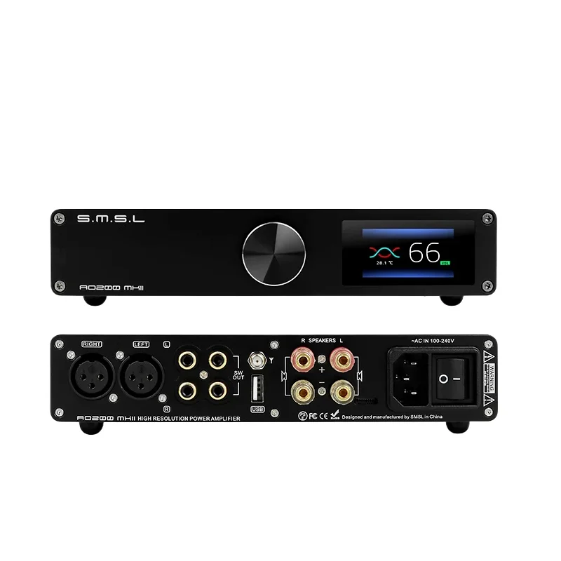 SMSL AO200 MKII HIFI Digital Power Amplifier MA5332MS AMP 5.0 XLR RCA USB Input With Remote Control For PC DAC TV DAP