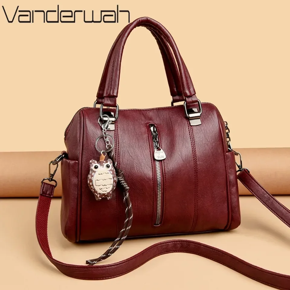 

Women's Luxury Designer Top-Handle Bags High Quality Leather Handbag Ladies Large Shoulder Crossbody Bag Messenger Commuter Sac