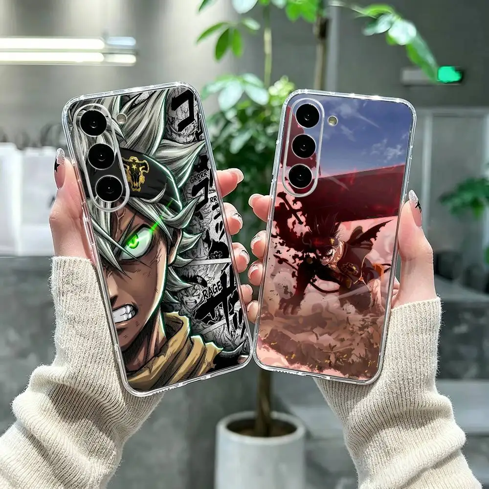Anime Magic Sword Asta B-Black CloverS Clear Phone Case for Samsung A71, A70, A52, A51, A40, A30, A20